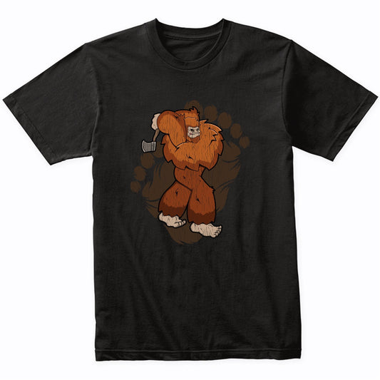 Bigfoot Axe Throwing Shirt - Sasquatch Throwing Axe T-Shirt