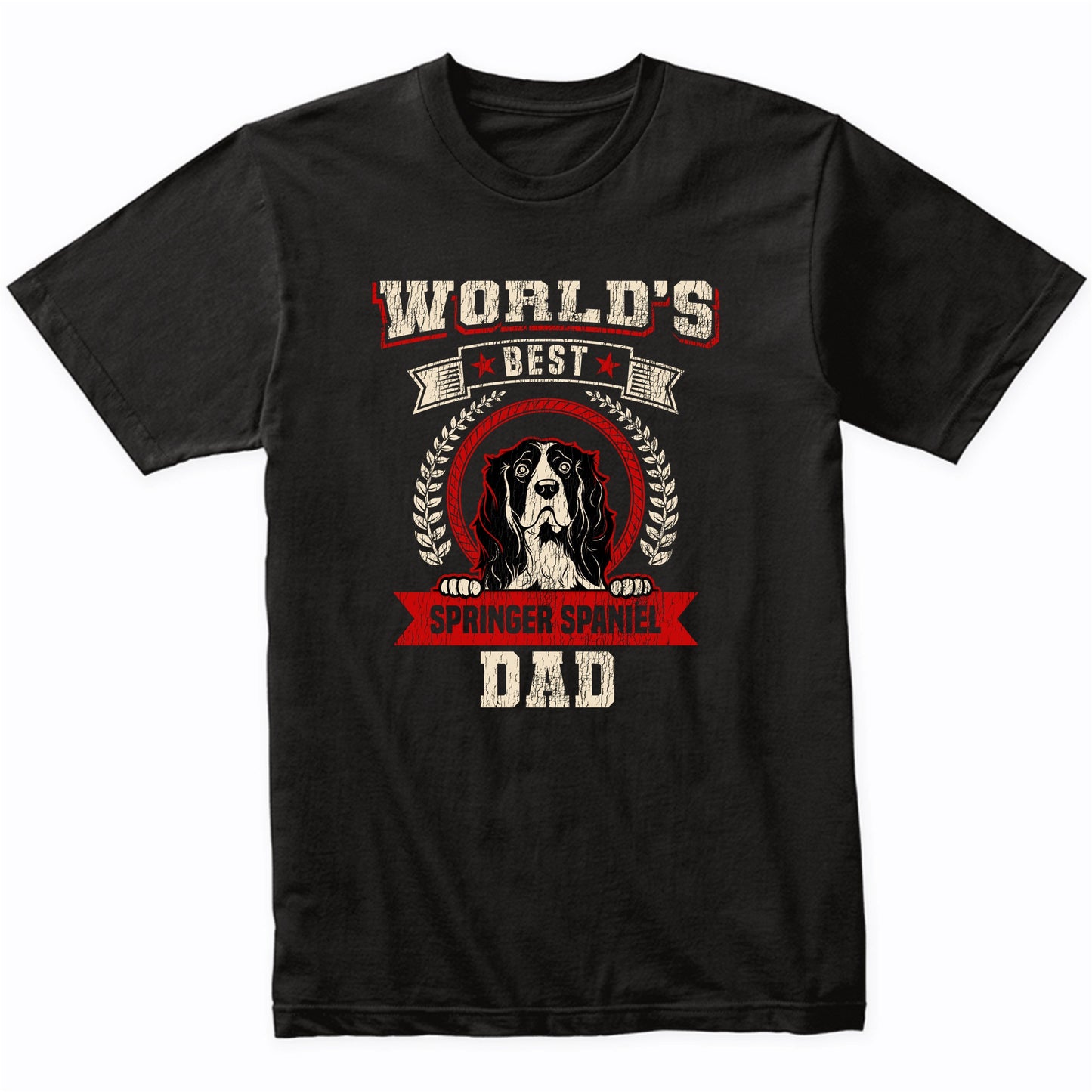 World's Best Springer Spaniel Dad Dog Breed T-Shirt