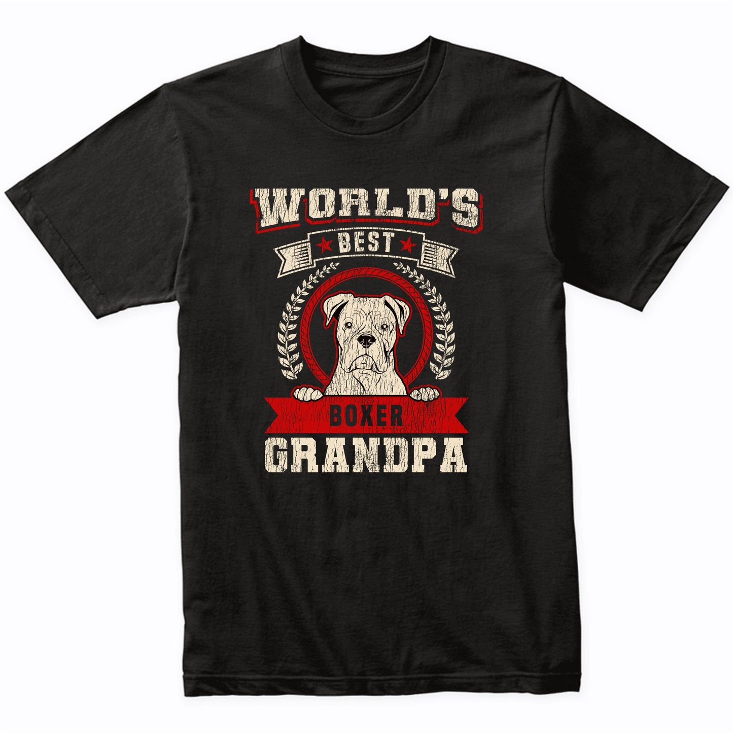 World's Best Boxer Grandpa Dog Breed T-Shirt