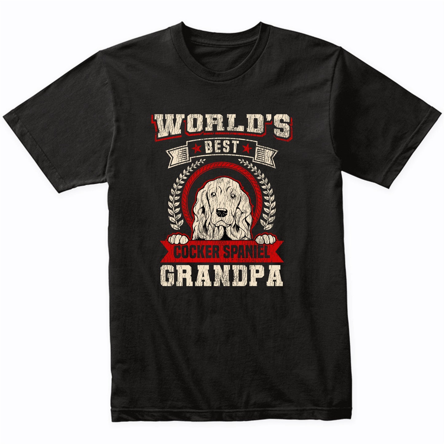 World's Best Cocker Spaniel Grandpa Dog Breed T-Shirt