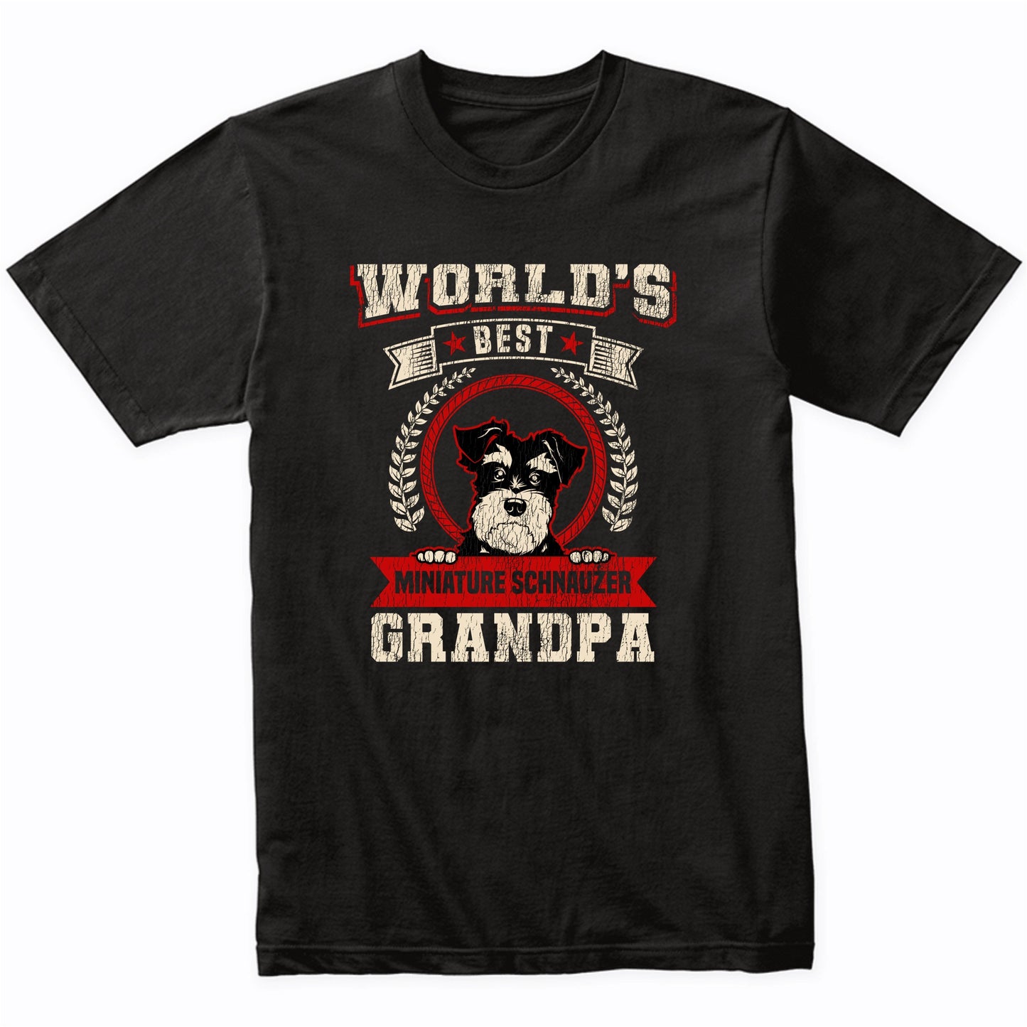 World's Best Miniature Schnauzer Grandpa Dog Breed T-Shirt