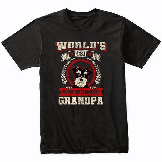 World's Best Miniature Schnauzer Grandpa Dog Breed T-Shirt