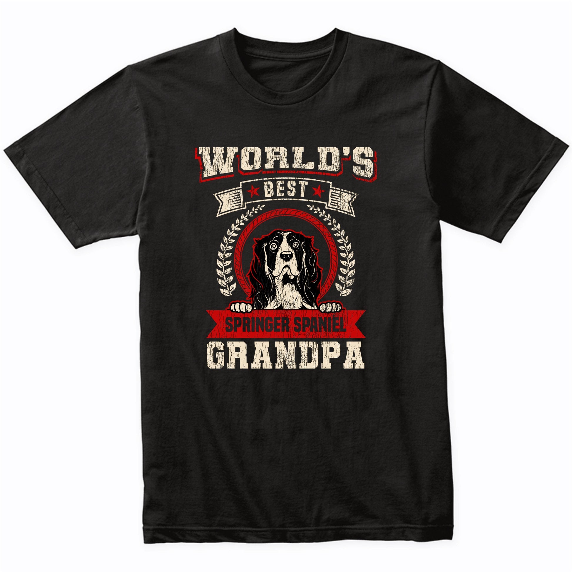 World's Best Springer Spaniel Grandpa Dog Breed T-Shirt