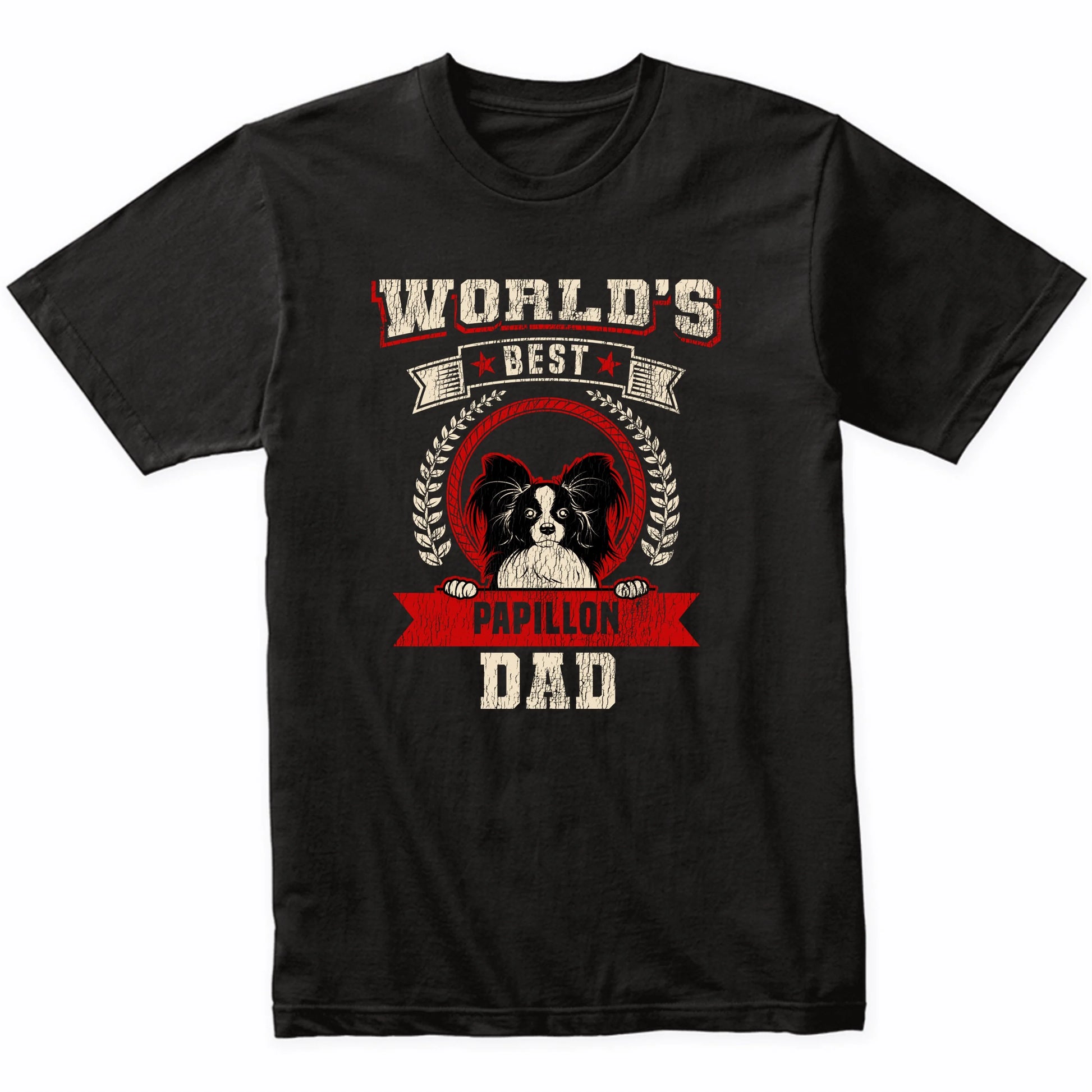 World's Best Papillon Dad Dog Breed T-Shirt