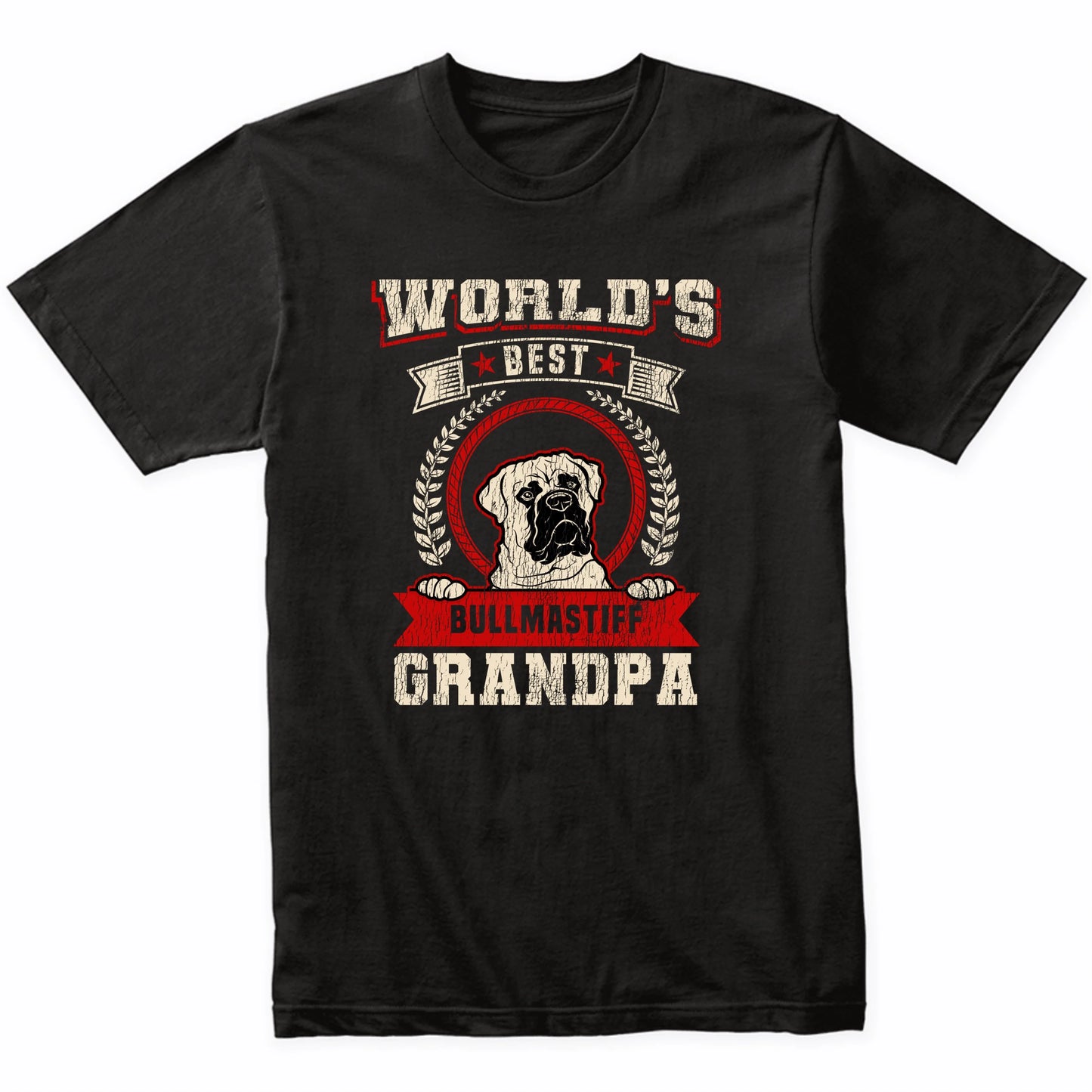 World's Best Bullmastiff Grandpa Dog Breed T-Shirt