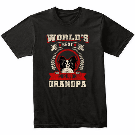 World's Best Papillon Grandpa Dog Breed T-Shirt