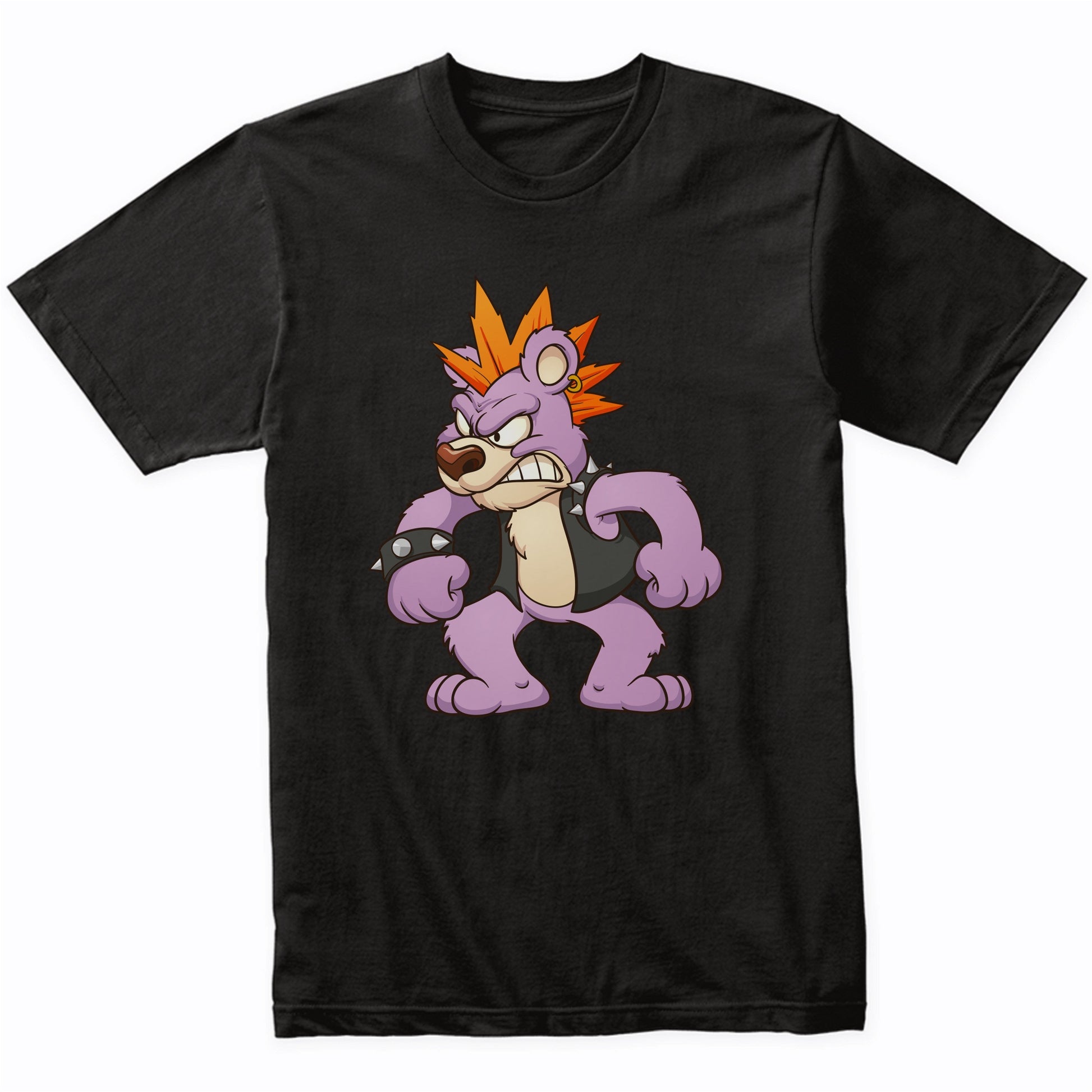 Angry Punk Rock Teddy Bear Mohawk Bear T-Shirt