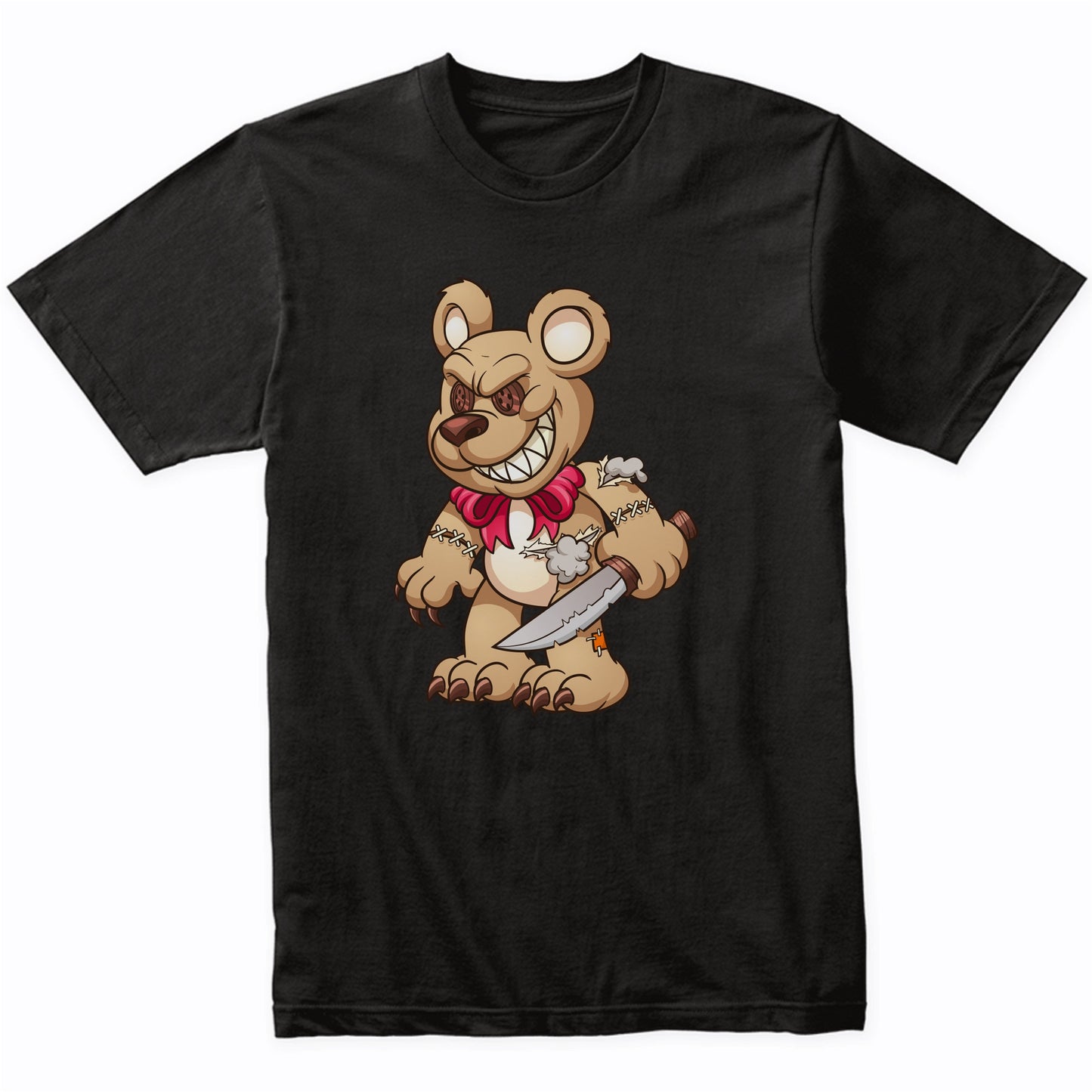 Evil Teddy Bear With Knife Demented Deranged Bear T-Shirt