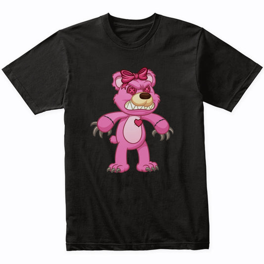 Evil Pink Teddy Bear Demented Deranged Bear T-Shirt