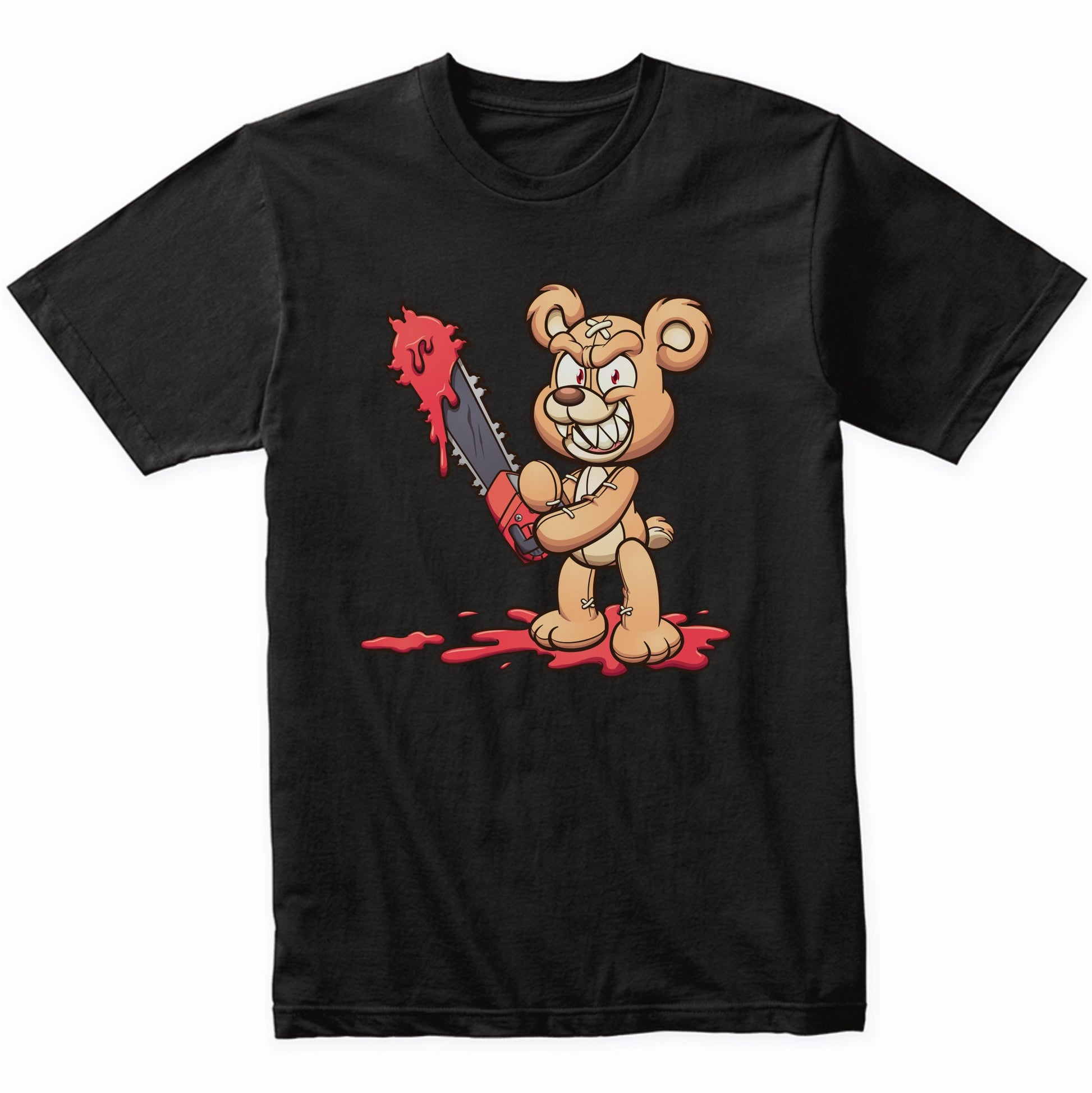 Bloody Chainsaw Teddy Bear Scary Deranged Bear T-Shirt