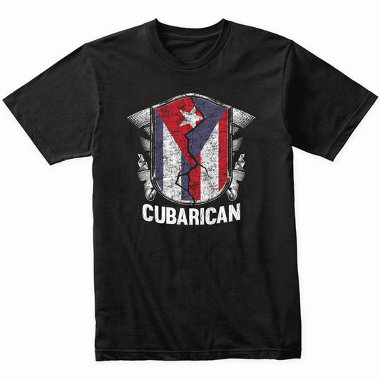 Cubarican Cuba Puerto Rico Flag Half Cuban Half Puerto Rican T-Shirt
