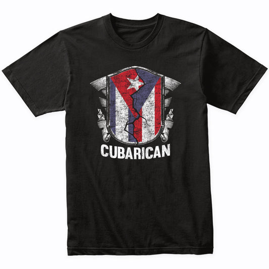 Cubarican Cuba Puerto Rico Flag Half Cuban Half Puerto Rican T-Shirt