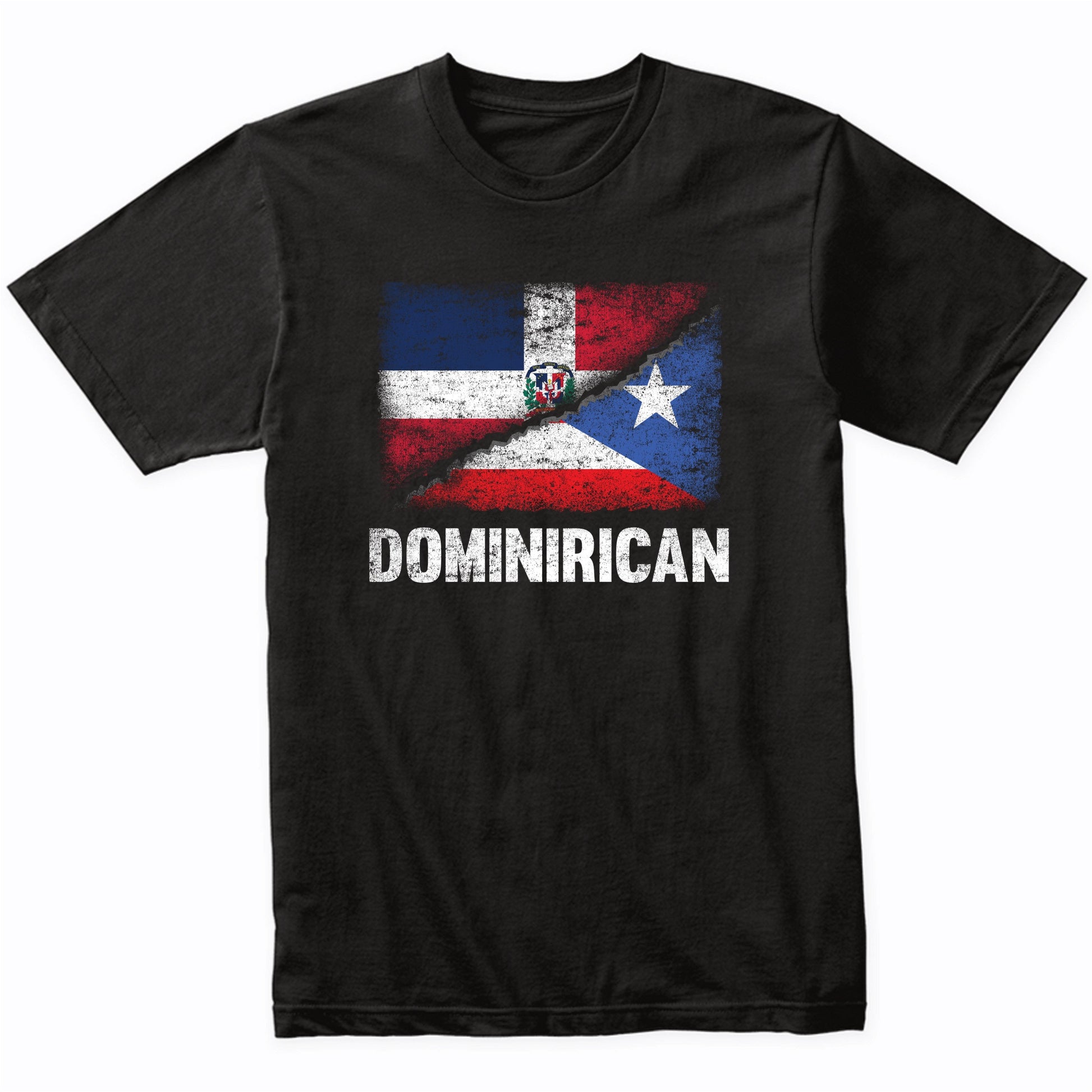 Half Dominican Half Puerto Rican Flag Dominirican T-Shirt