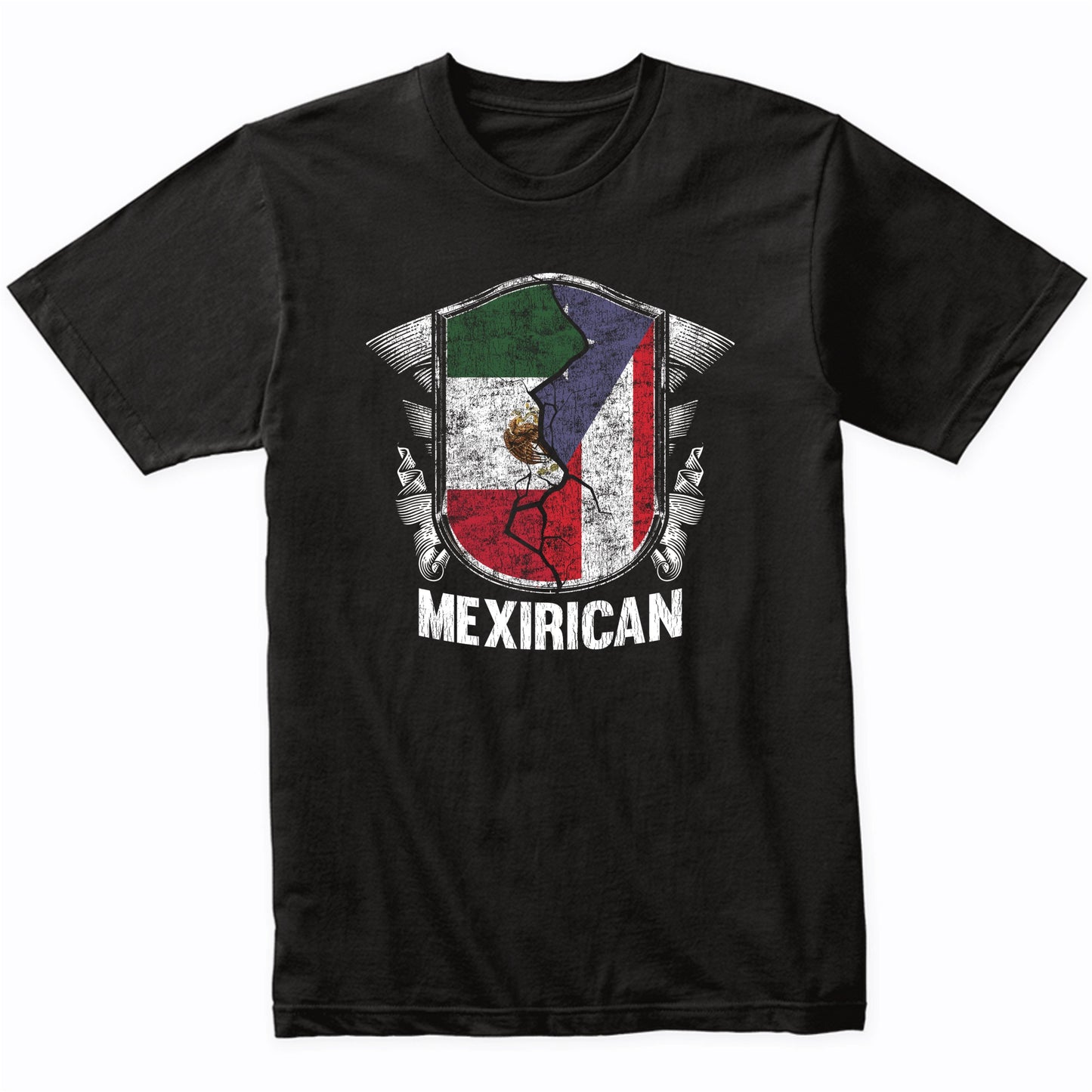 Mexirican Mexico Puerto Rico Flag Half Mexican Puerto Rican T-Shirt