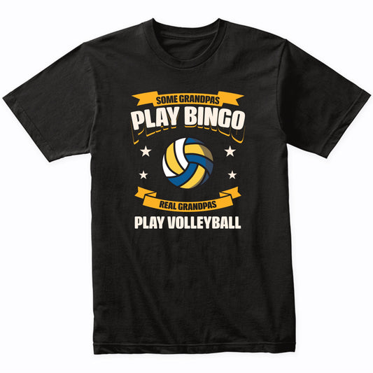Some Grandpas Play Bingo Real Grandpas Play Volleyball Funny T-Shirt