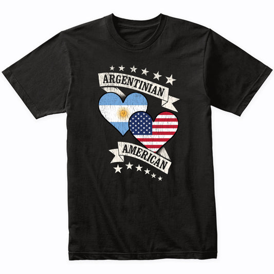 Argentinian American Heart Flags Argentina America T-Shirt