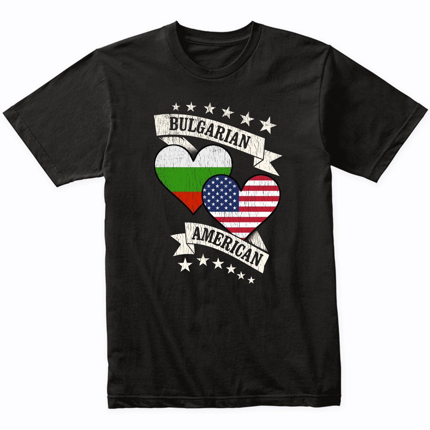 Bulgarian American Heart Flags Bulgaria America T-Shirt