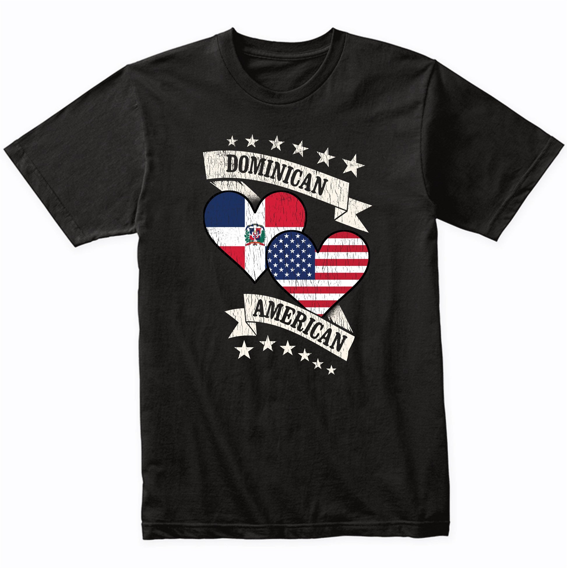 Dominican American Heart Flags Dominican Republic America T-Shirt