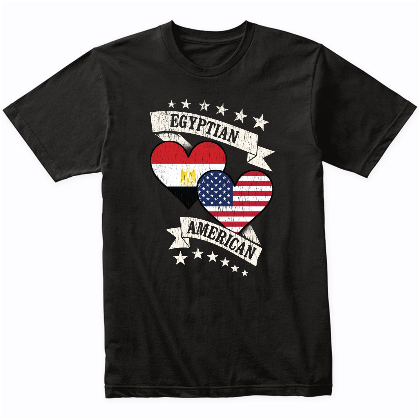 Egyptian American Heart Flags Egypt America T-Shirt
