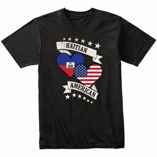 Haitian American Heart Flags Haiti America T-Shirt
