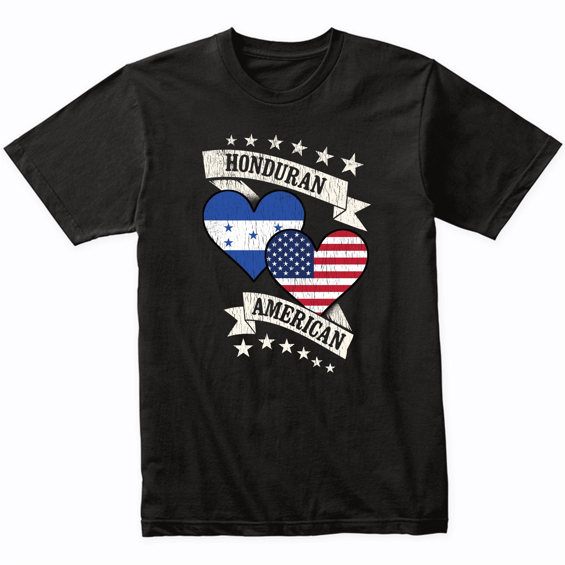 Honduran American Heart Flags Honduras America T-Shirt