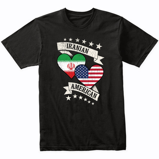 Iranian American Heart Flags Iran America T-Shirt