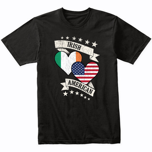 Irish American Heart Flags Ireland America T-Shirt