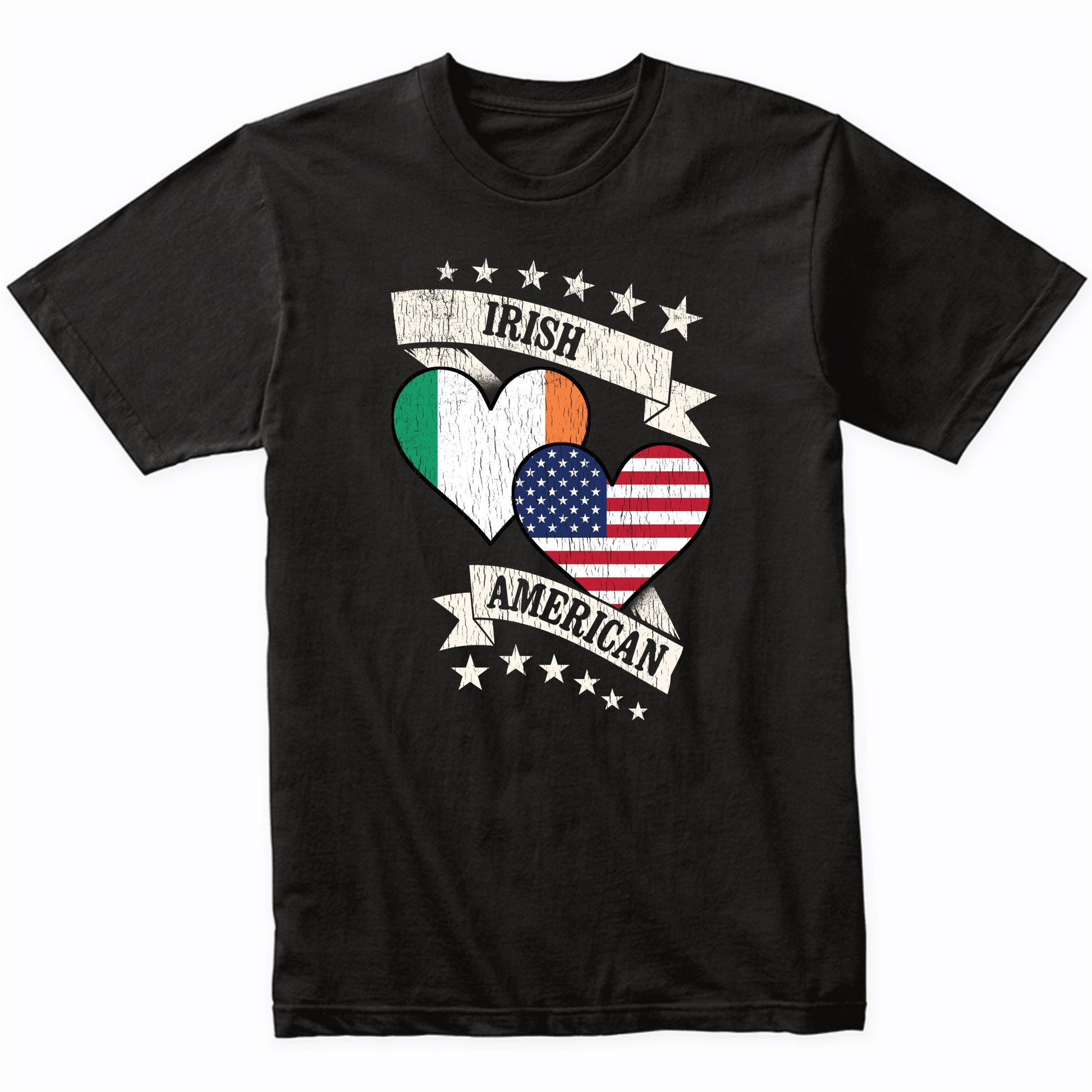 Irish American Heart Flags Ireland America T-Shirt
