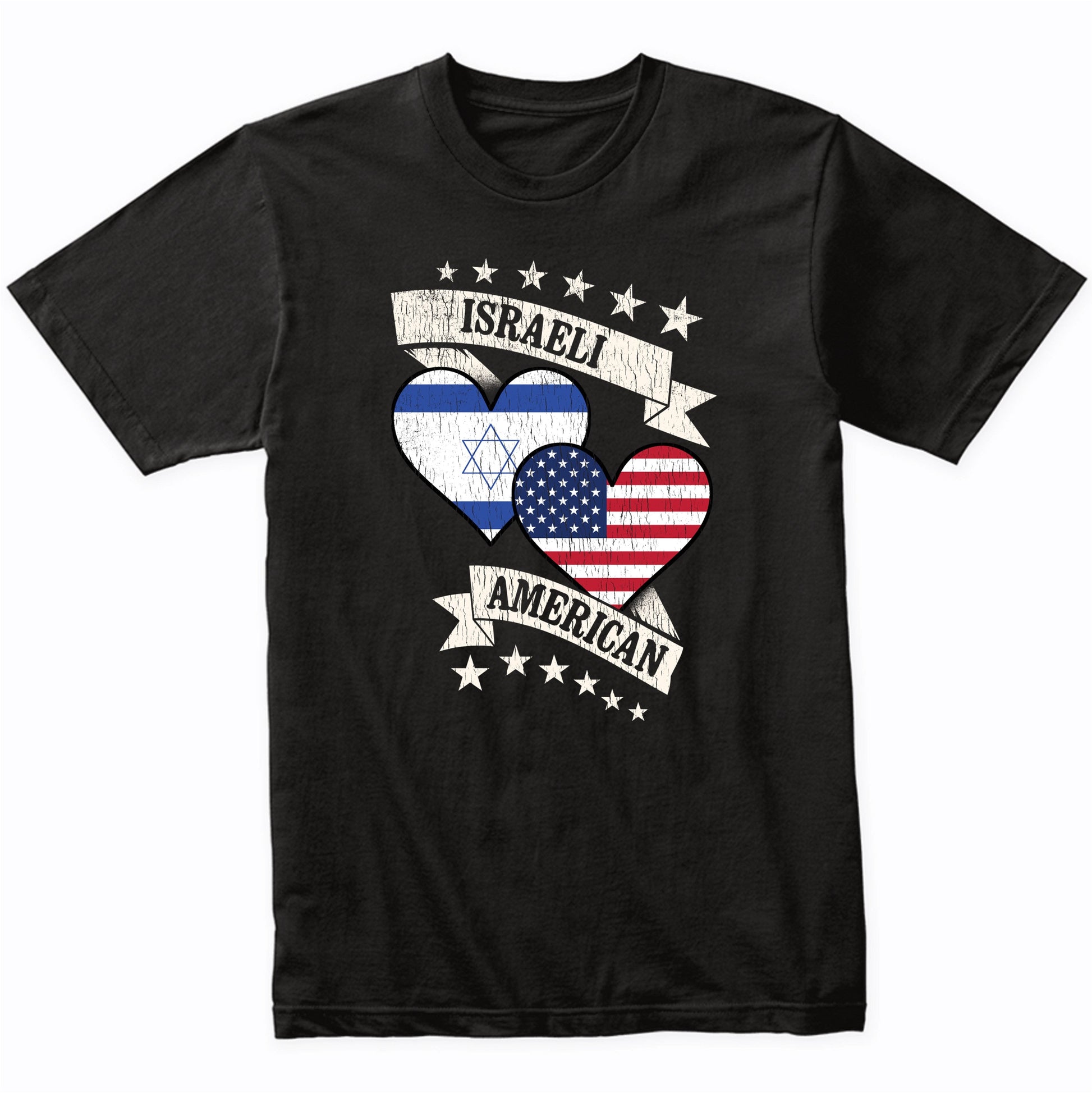 Israeli American Heart Flags Israel America T-Shirt