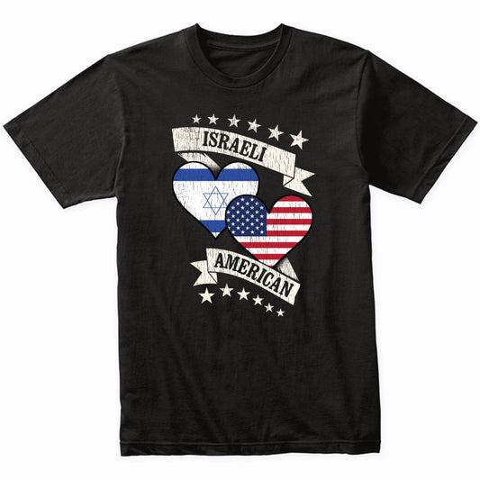 Israeli American Heart Flags Israel America T-Shirt