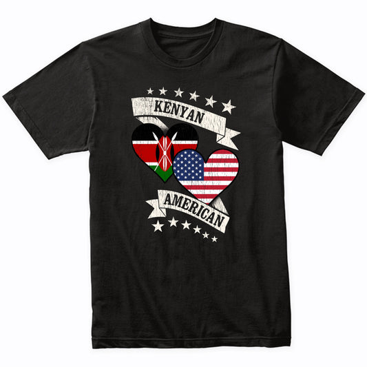 Kenyan American Heart Flags Kenya America T-Shirt