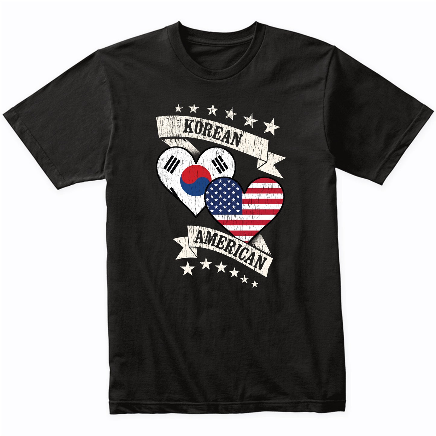 Korean American Heart Flags South Korea America T-Shirt