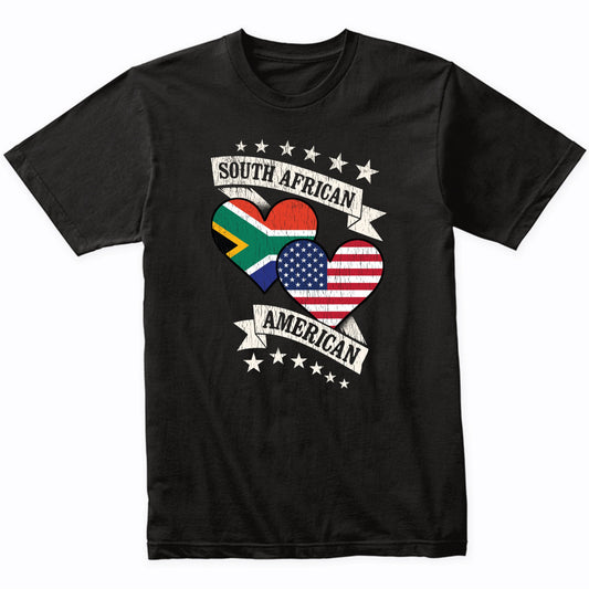 South African American Heart Flags South Africa America T-Shirt