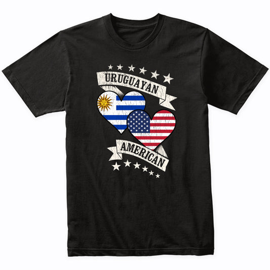 Uruguayan American Heart Flags Uruguay America T-Shirt