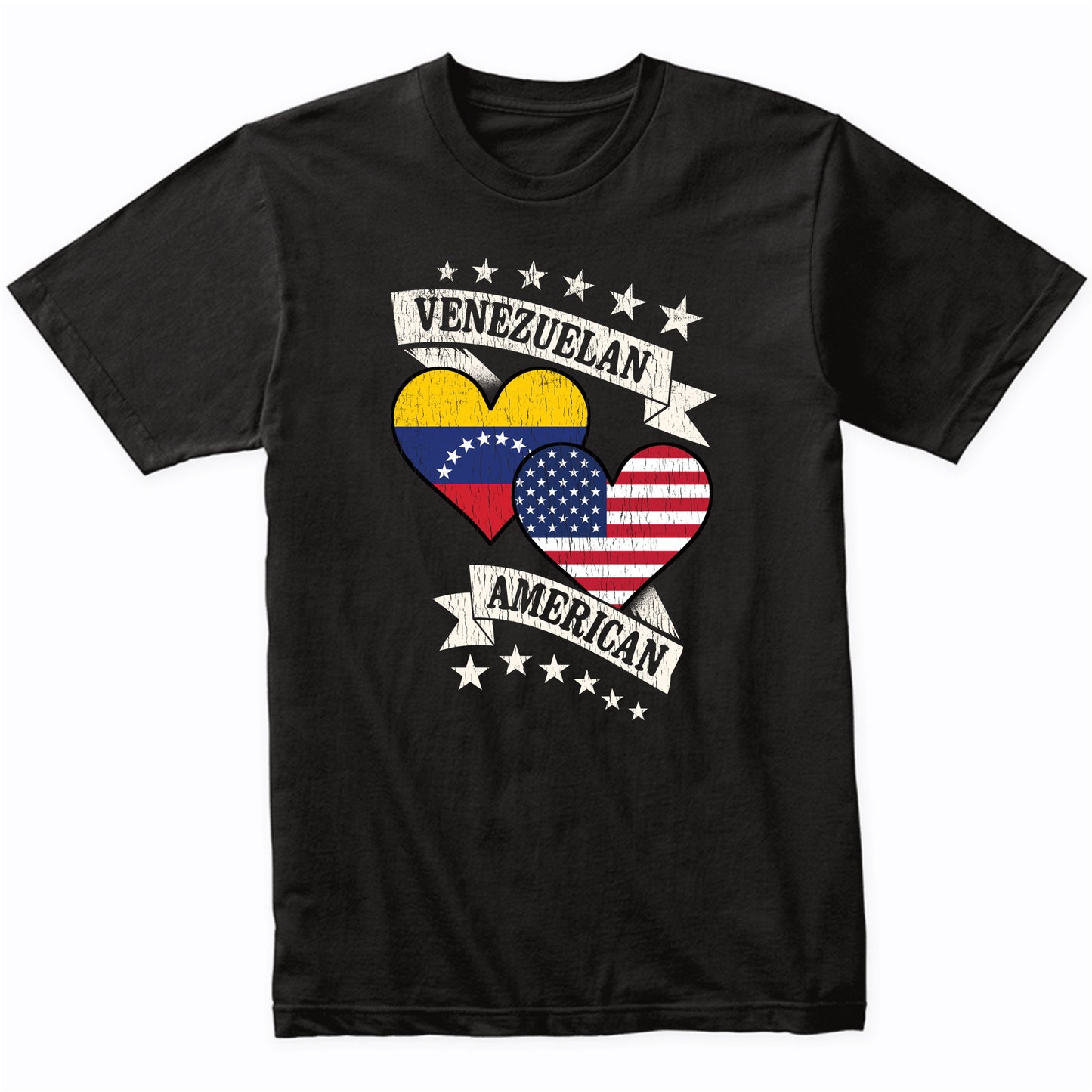 Venezuelan American Heart Flags Venezuela America T-Shirt