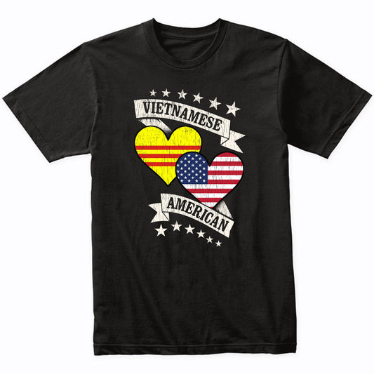 Vietnamese American Heart Flags Vietnam America T-Shirt