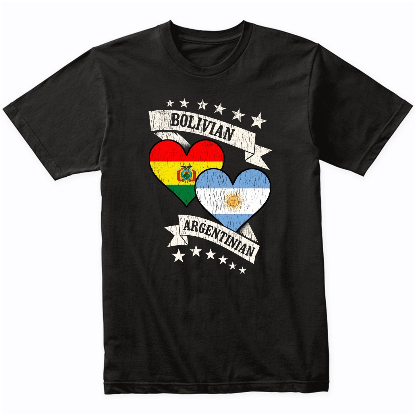 Bolivian Argentinian Heart Flags Bolivia Argentina T-Shirt