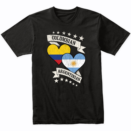 Colombian Argentinian Heart Flags Colombia Argentina T-Shirt