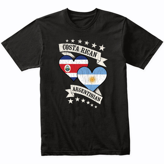 Costa Rican Argentinian Heart Flags Costa Rica Argentina T-Shirt