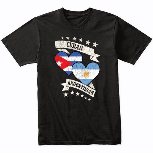 Cuban Argentinian Heart Flags Cuba Argentina T-Shirt