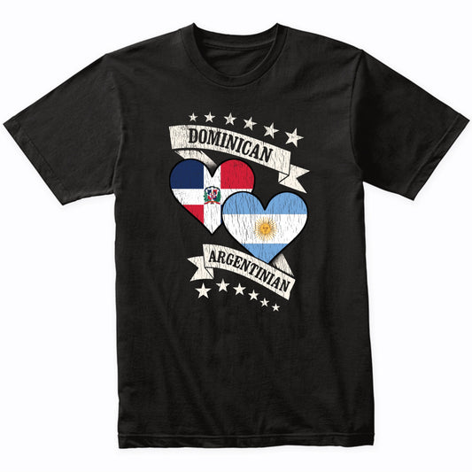 Dominican Argentinian Heart Flags Dominican Republic Argentina T-Shirt