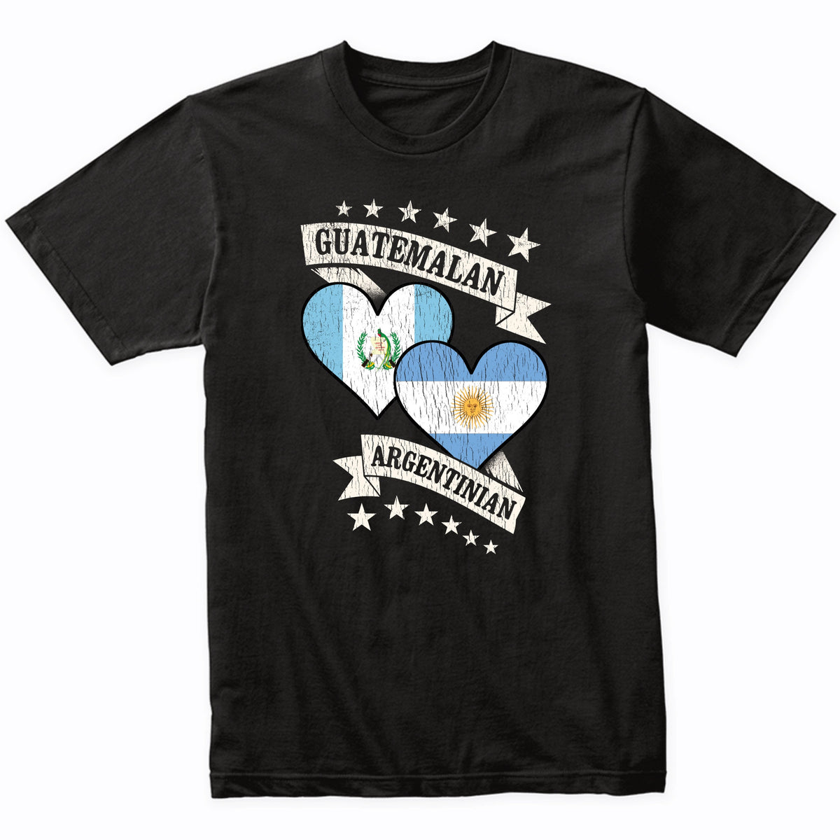 Guatemalan Argentinian Heart Flags Guatemala Argentina T-Shirt