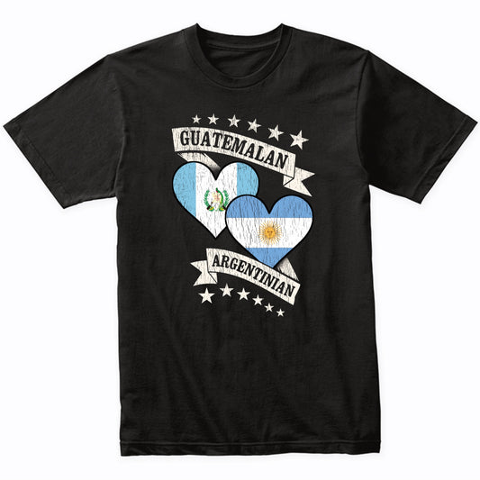 Guatemalan Argentinian Heart Flags Guatemala Argentina T-Shirt