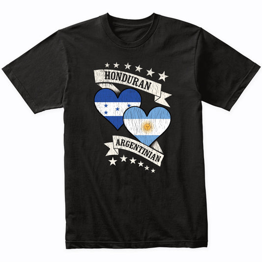 Honduran Argentinian Heart Flags Honduras Argentina T-Shirt