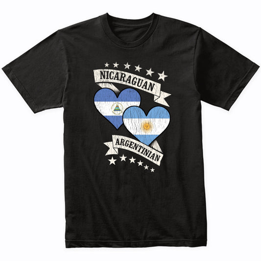 Nicaraguan Argentinian Heart Flags Nicaragua Argentina T-Shirt