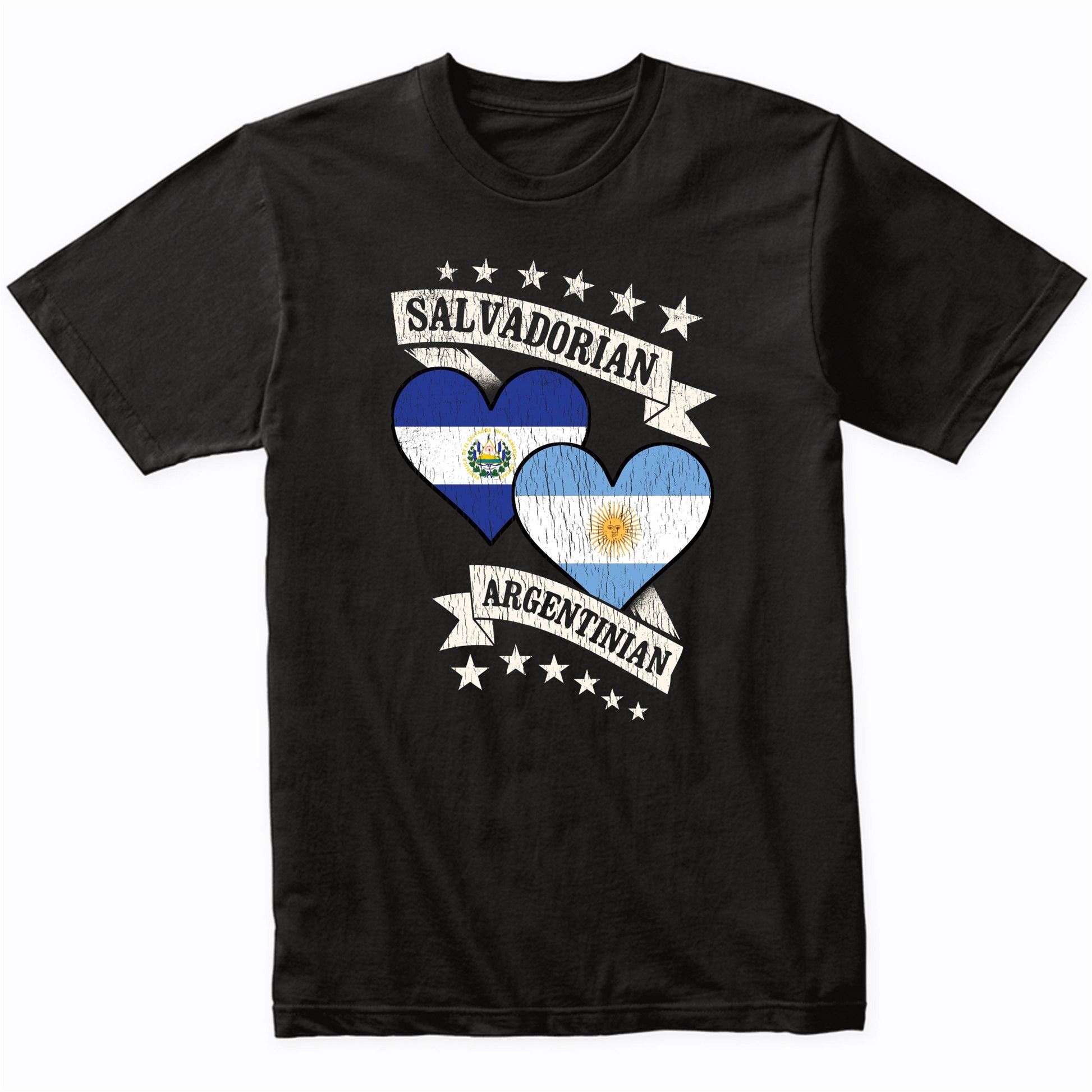 Salvadorian Argentinian Heart Flags El Salvador Argentina T-Shirt