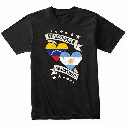 Venezuelan Argentinian Heart Flags Venezuela Argentina T-Shirt