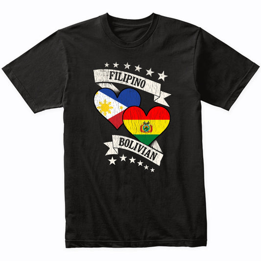 Filipino Bolivian Heart Flags Philippines Bolivia T-Shirt