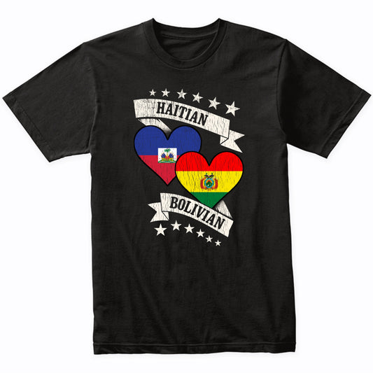 Haitian Bolivian Heart Flags Haiti Bolivia T-Shirt