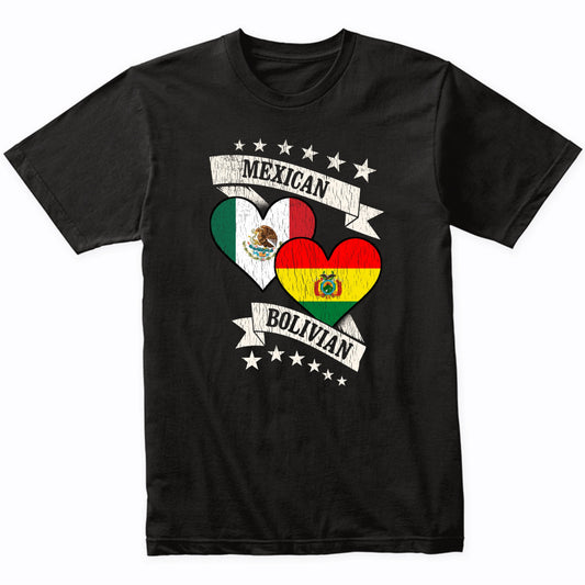 Mexican Bolivian Heart Flags Mexico Bolivia T-Shirt